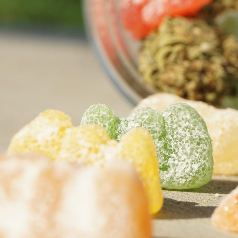 CBD gummies close-up (illustrative)